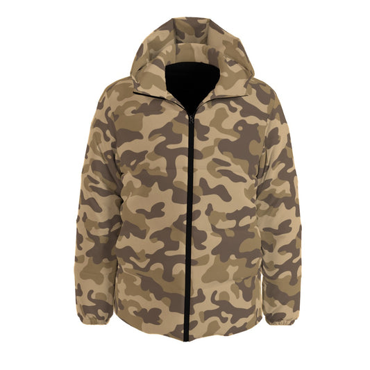 Khaki Down Jacket | Classic Sand Camo Puffer