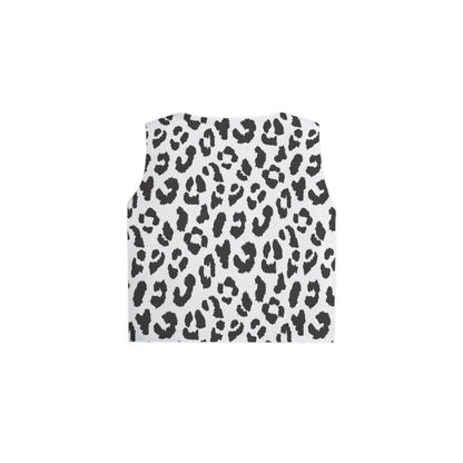 Women's Sleeveless T-Shirt | Black & White Leopard