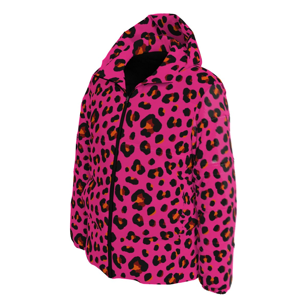 Leopard Down Jacket | Pink, Orange and Black Puffer