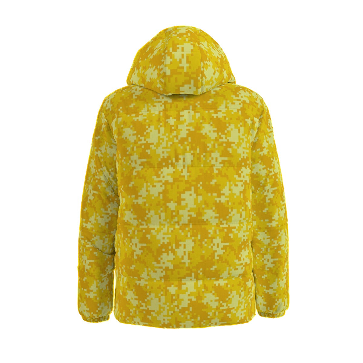 Yellow Down Jacket | Pixel Camo Puffer