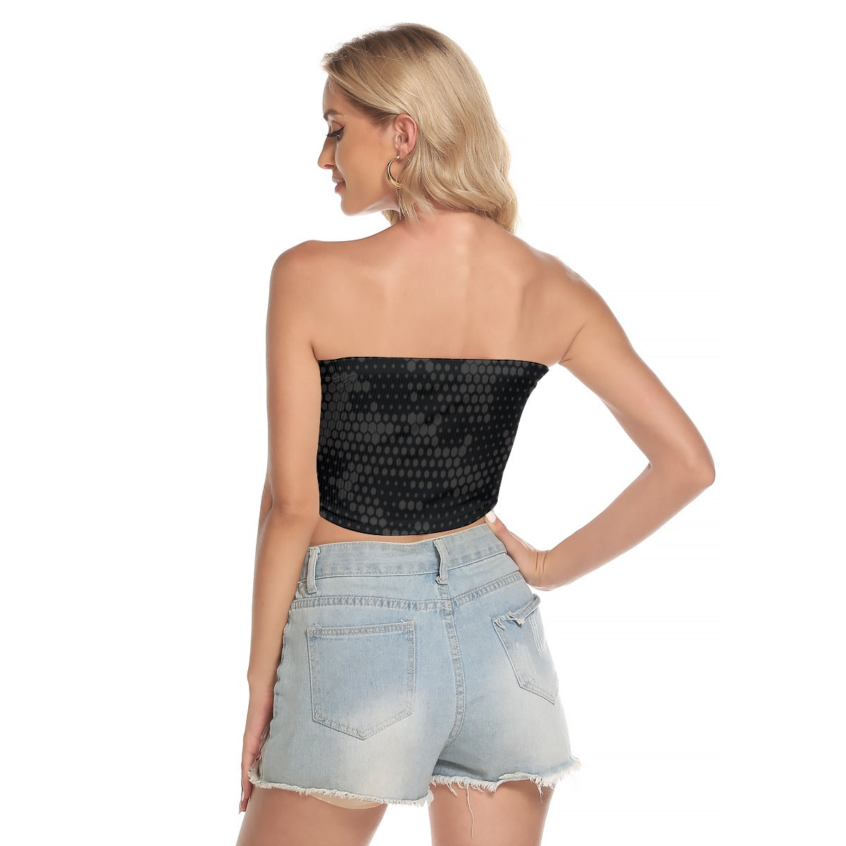 Black Tube Top | Stylish Hive Camouflage Strapless