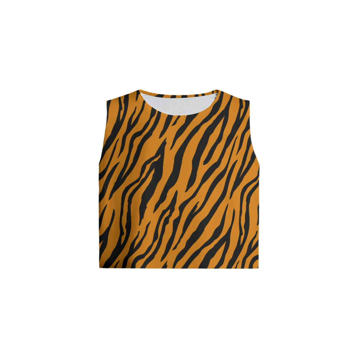 Women's Sleeveless T-Shirt | Orange Tiger Print