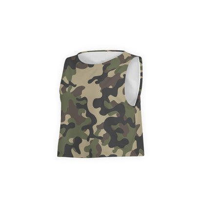 Women's Sleeveless T-Shirt | Military Brown Camouflage