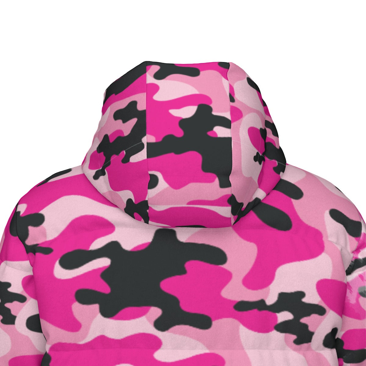 Long Puffer Coat | Unisex | Pink, Candy and Black Camouflage