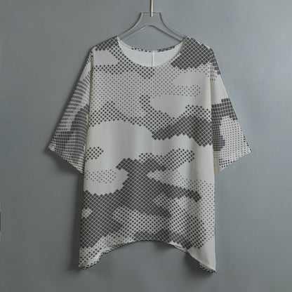 Bat Sleeve Shirt | Digital Gray Camo Print