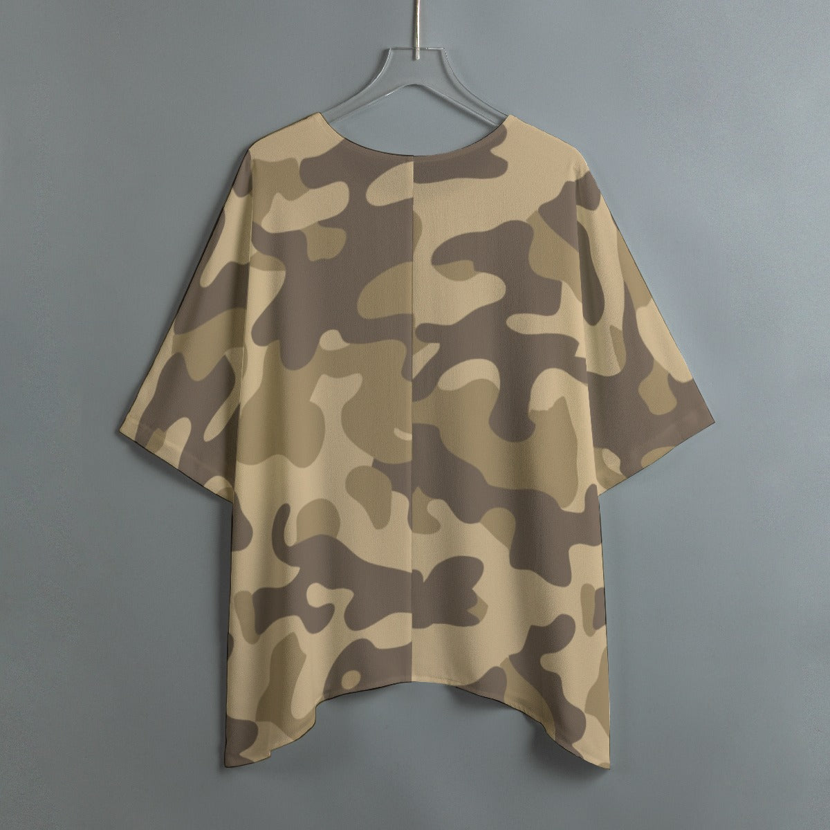 Bat Sleeve Shirt | Khaki Camo Print