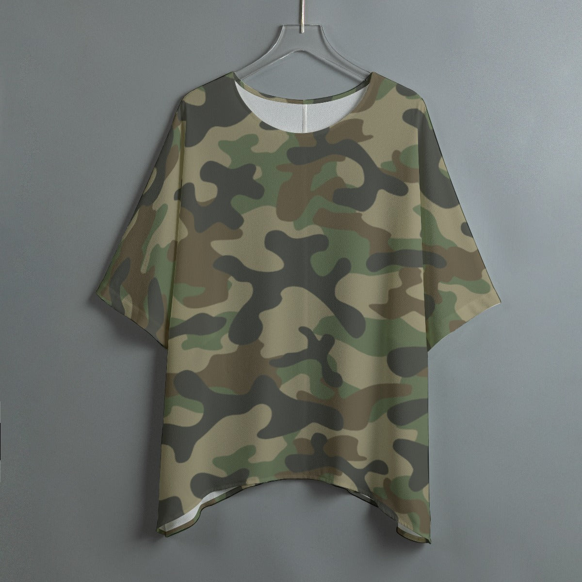 Bat Sleeve Shirt | Military Brown Camo Print