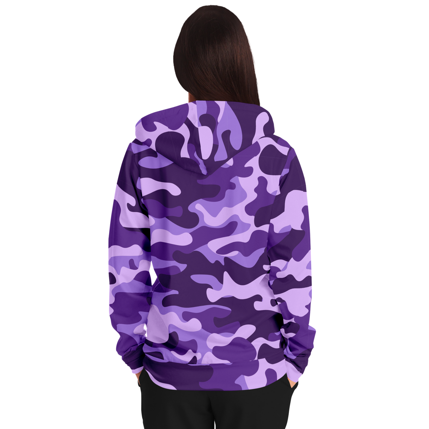 Zip-Up Hoodie | Purple, Blue, and Mauve Camouflage