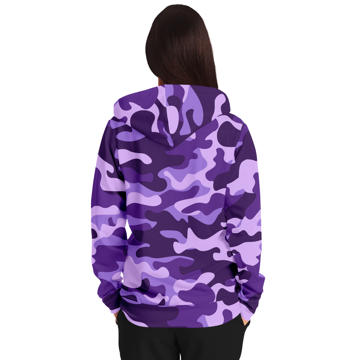 Zip-Up Hoodie | Purple, Blue, and Mauve Camouflage