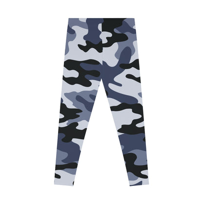 Light Blue Camo Leggings For Women | Mid Waist Fit