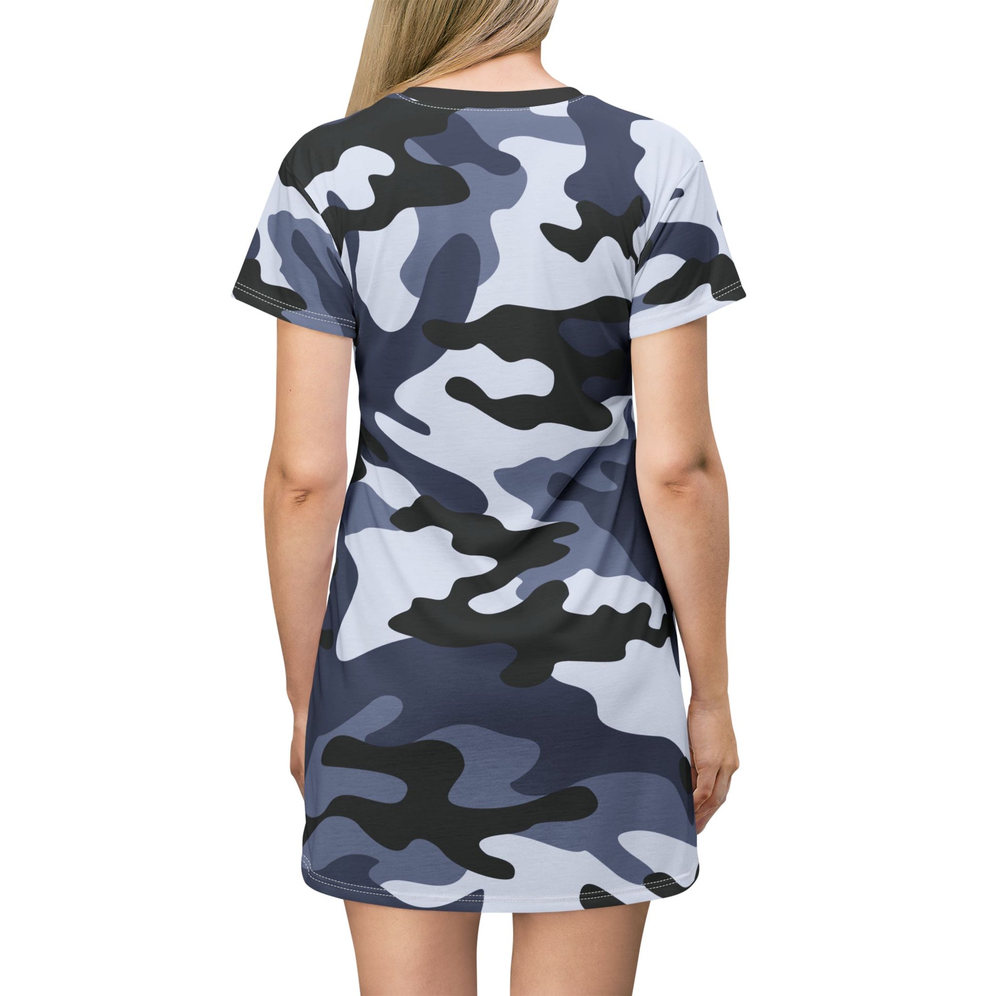 Camo T-Shirt Dress | Light Blue Camouflage