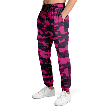 Pink Camo Cargo Pants | Onyx & Deep Blue Mixed Camouflage