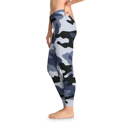 Light Blue Camo Leggings For Women | Mid Waist Fit