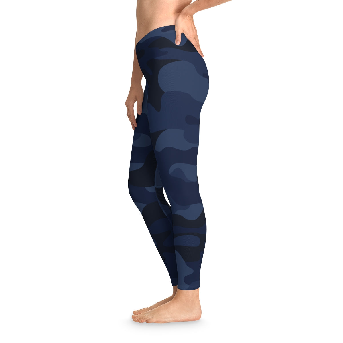 Blue Camo Leggings For Women | Mid Waist Fit