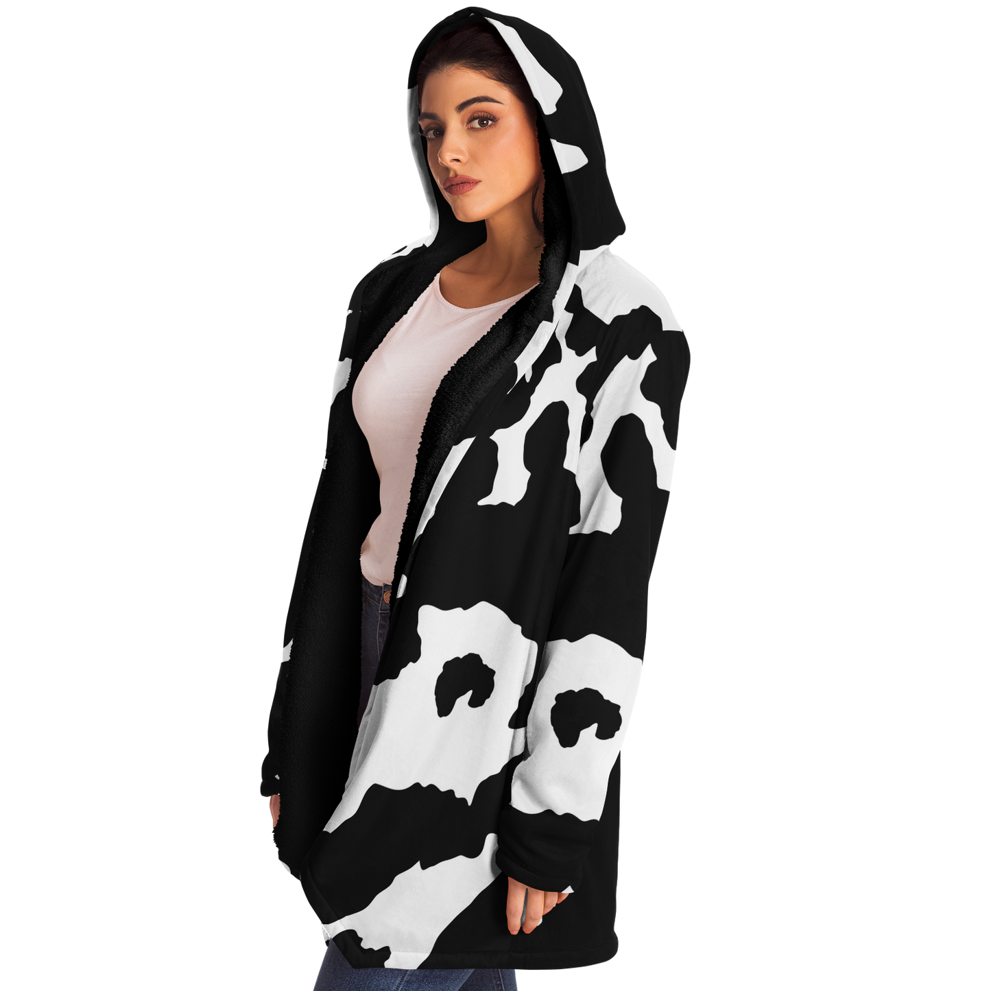 Camo Cloak | Black & White Cow Camouflage | Microfleece