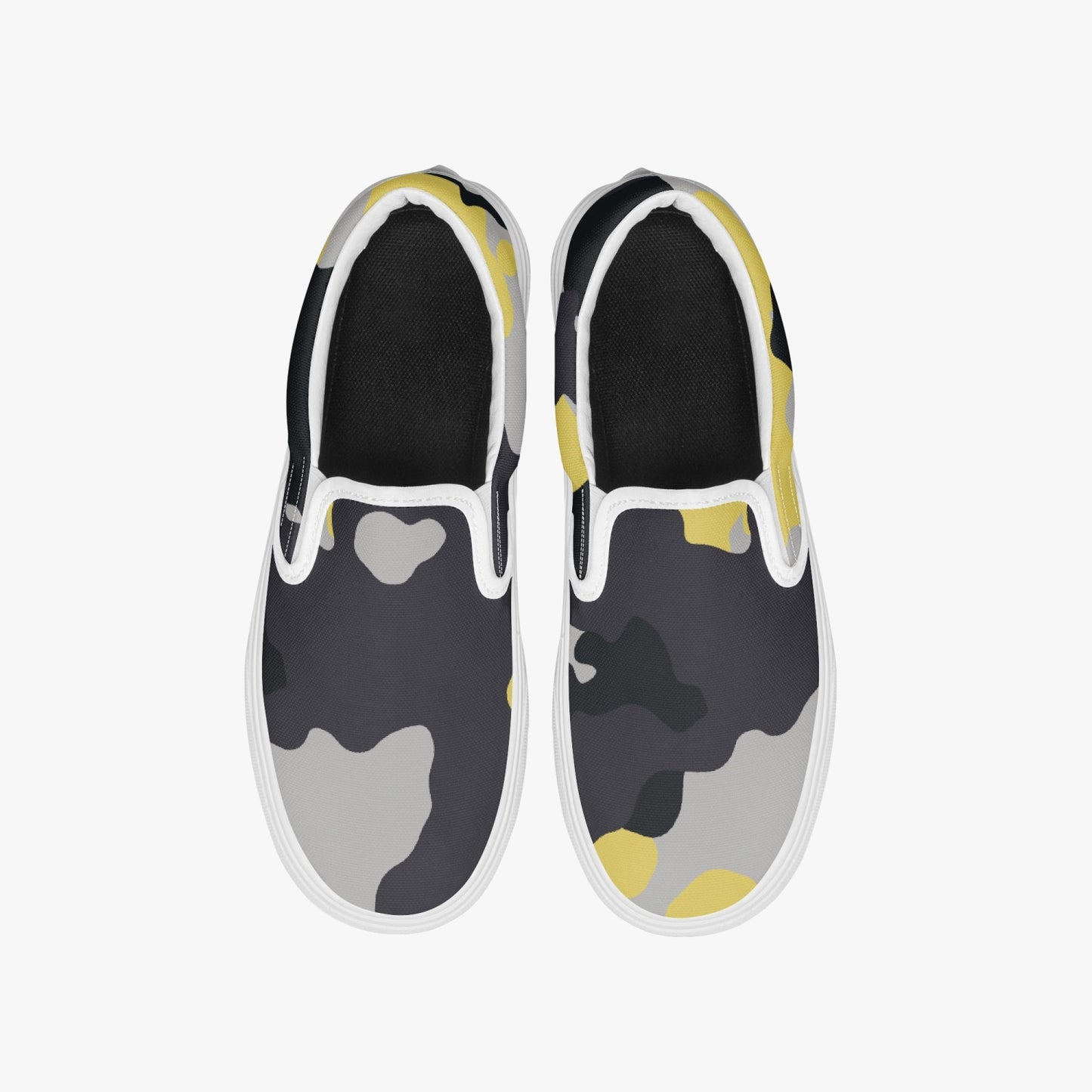 Camo Slip-On Shoes | Yellow, Black, and Silver Camouflage