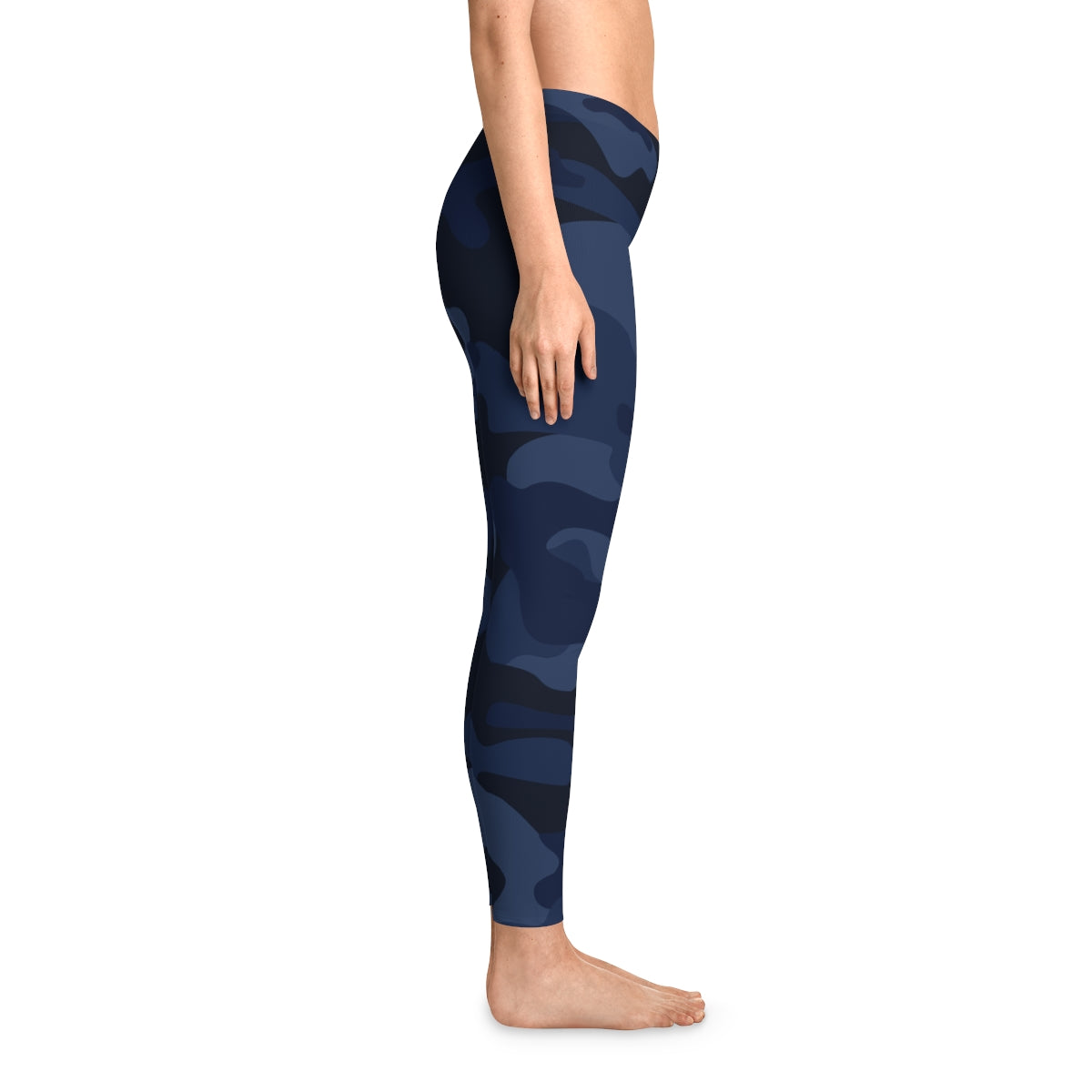 Blue Camo Leggings For Women | Mid Waist Fit