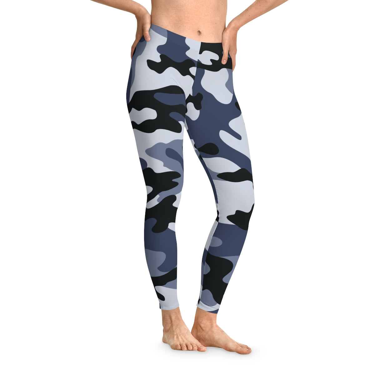 Light Blue Camo Leggings For Women | Mid Waist Fit