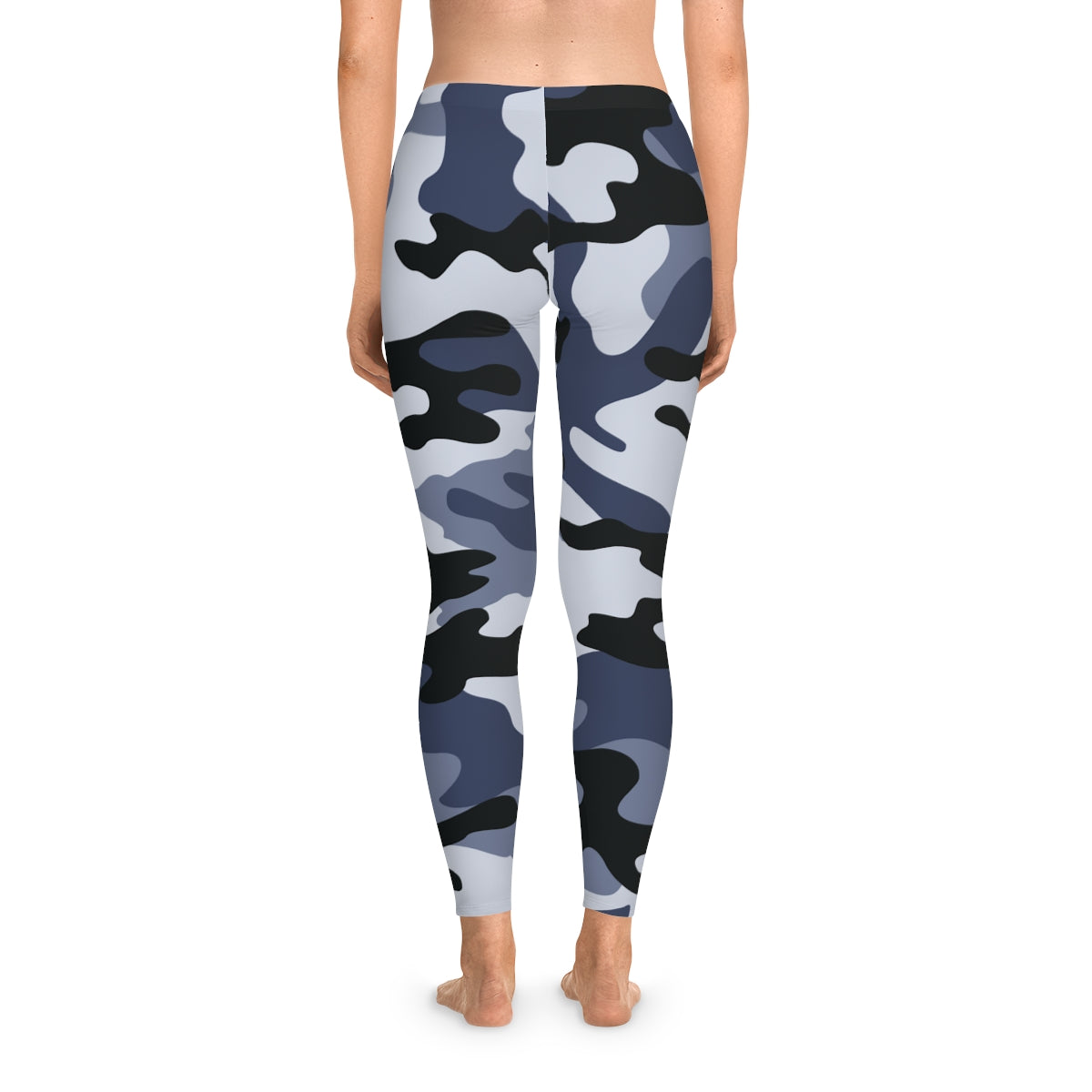 Light Blue Camo Leggings For Women | Mid Waist Fit