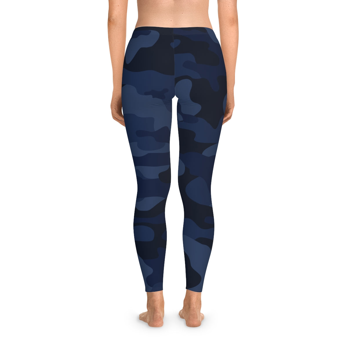 Blue Camo Leggings For Women | Mid Waist Fit