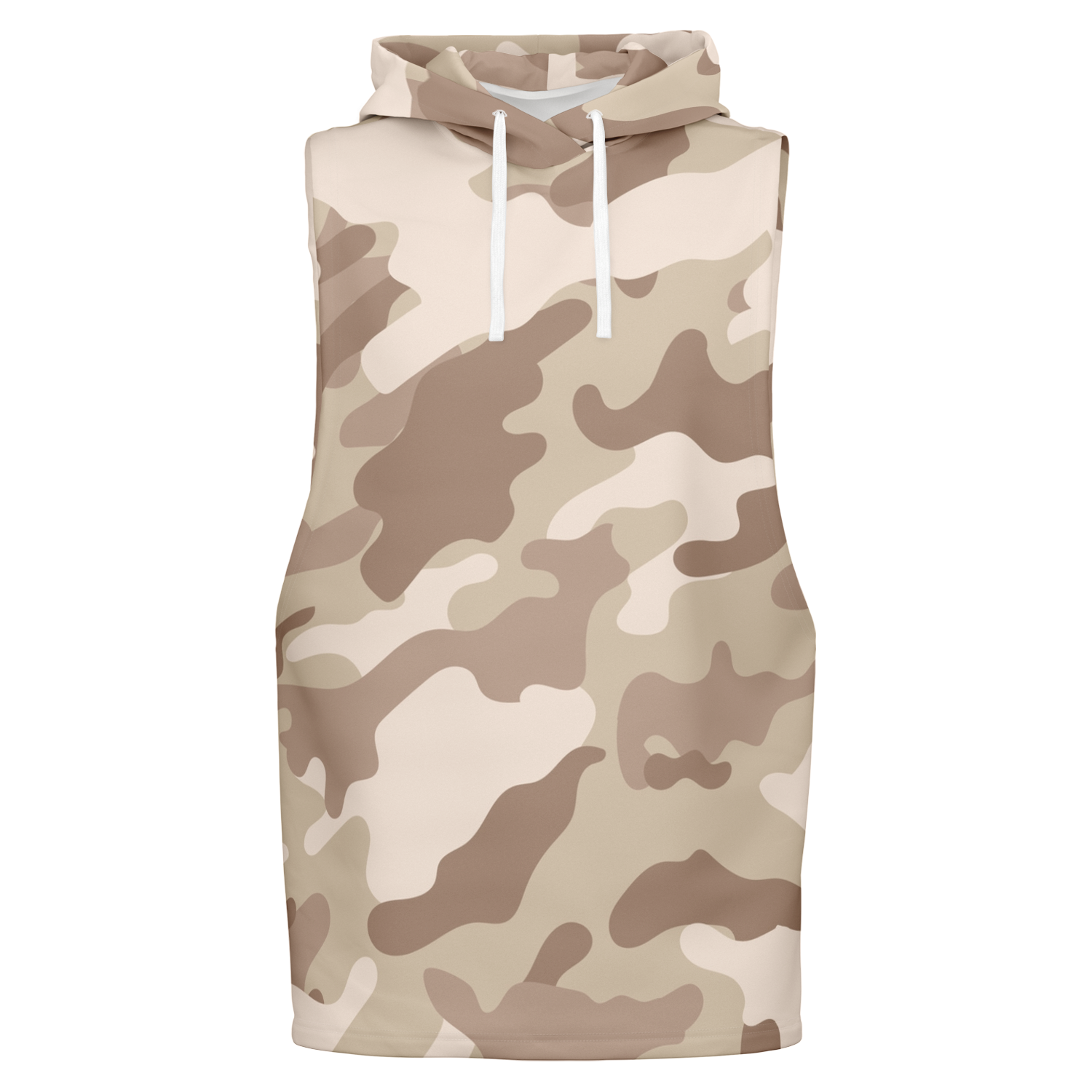 Sleeveless Hoodie | Brown Desert Camouflage