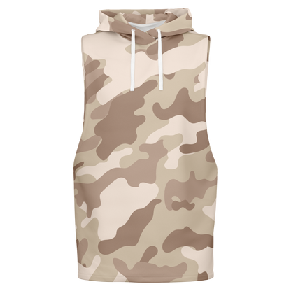 Sleeveless Hoodie | Brown Desert Camouflage