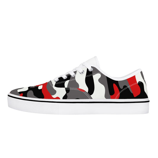 Camo Skate Shoes | Red, Black, and White Camouflage