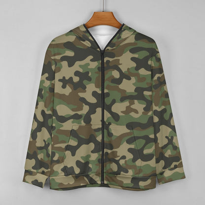 Zip Camo Hoodie | Military Brown Camouflage T