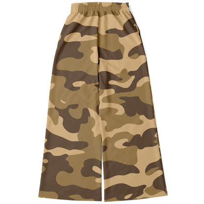 Camo Wide Leg Pants | Khaki Camouflage