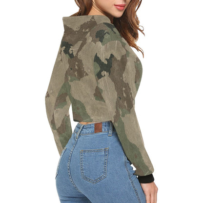 Cropped Camo Hoodie | Tight Fit | Dirty Brown Camouflage