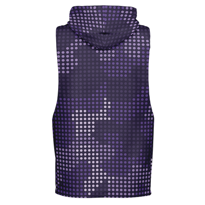 Sleeveless Hoodie | Blue Led Screen Camouflage