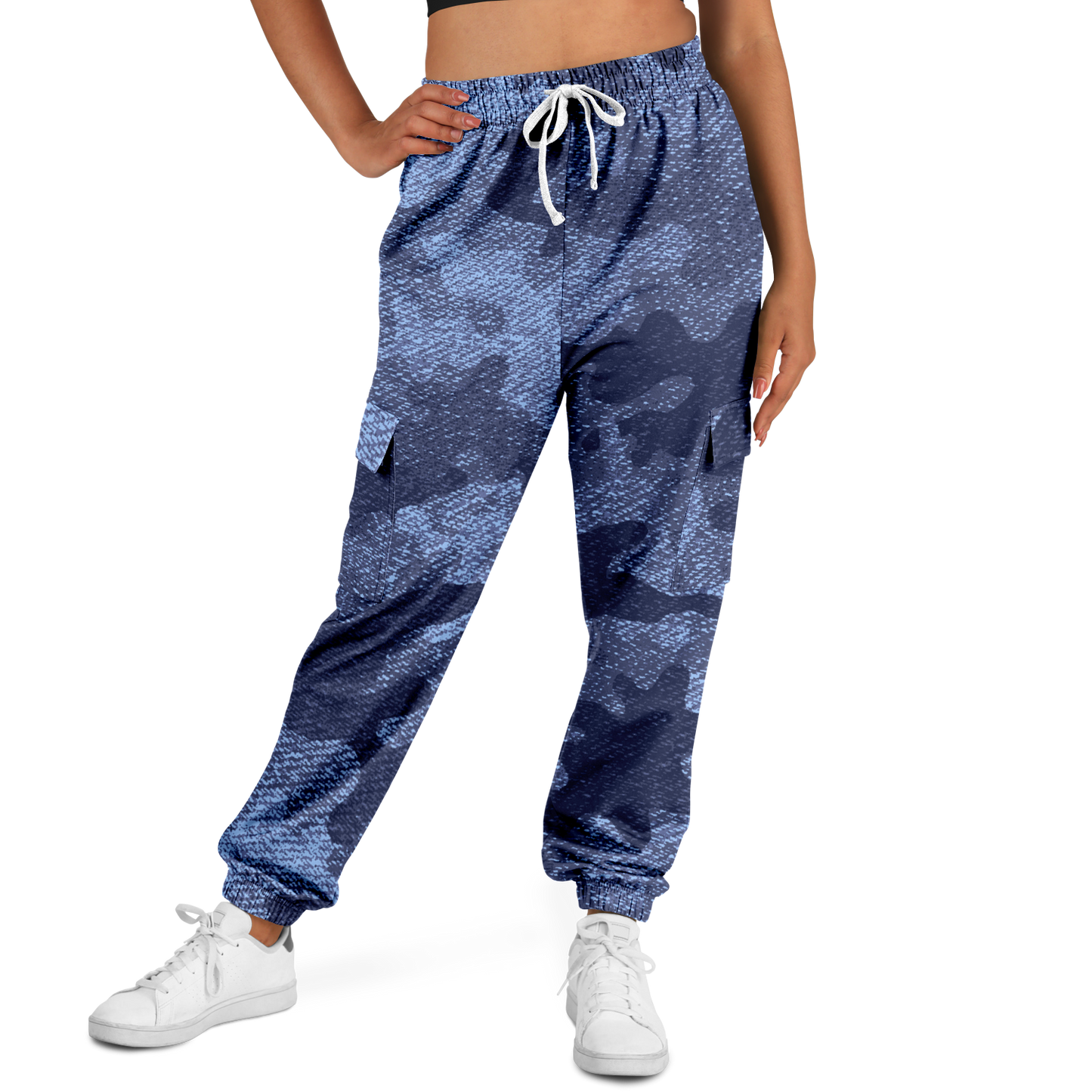 Camo Cargo Pants | Unisex | Blue Denim Camouflage