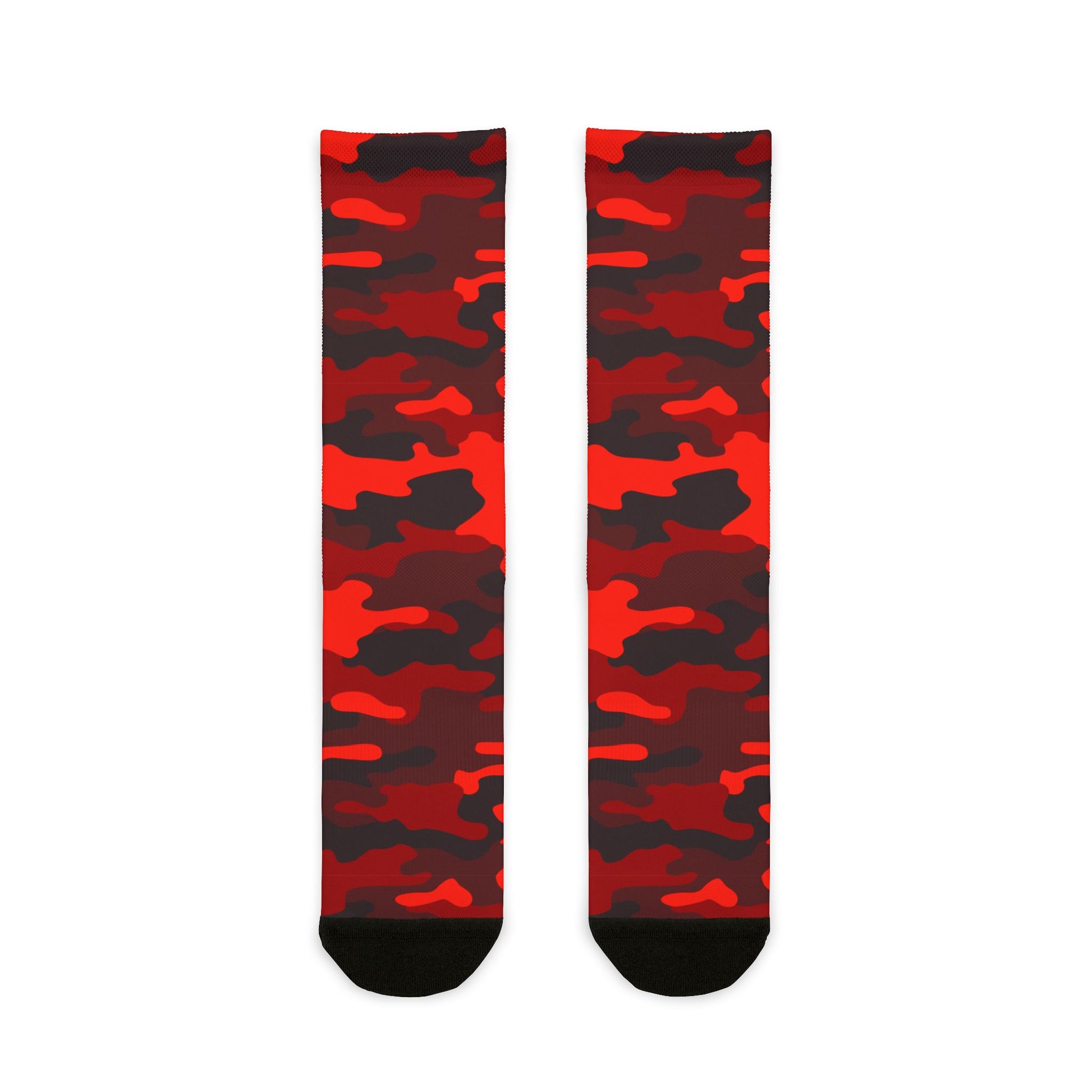 Camo Socks | Scarlet Red & Black | Sublimation Crew