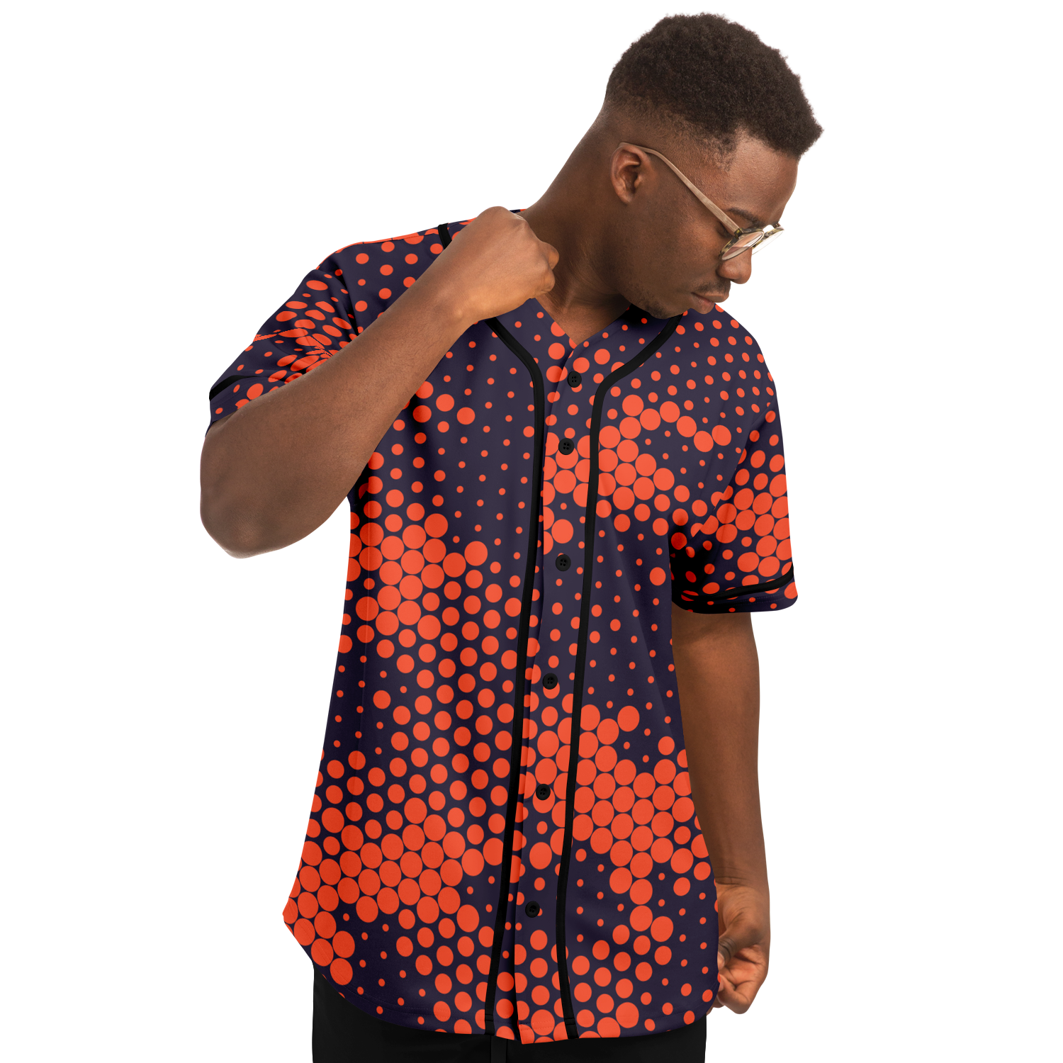 Camo Baseball Jersey | Orange & Blue Digital Camouflage