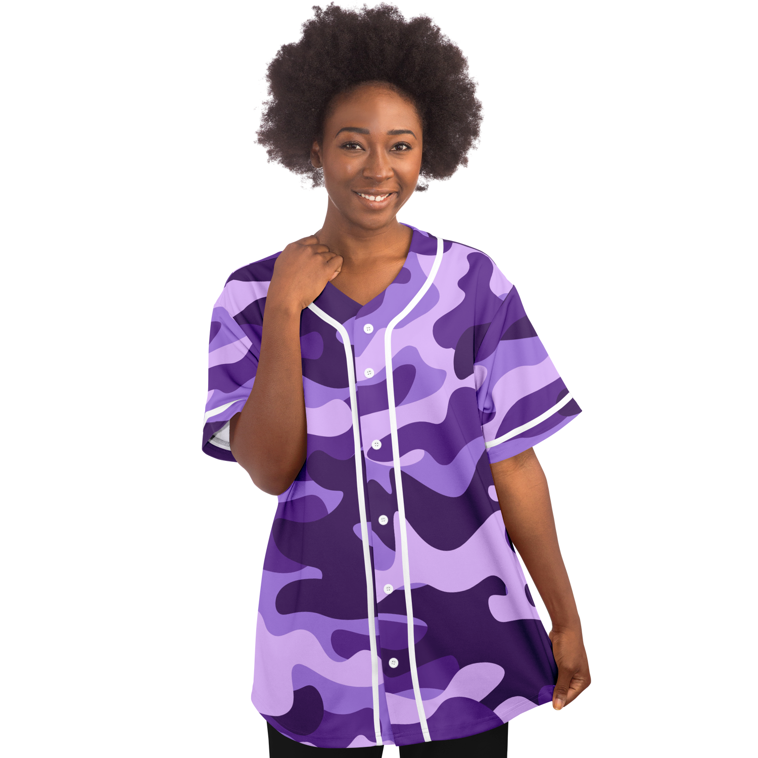 Camo Baseball Jersey | Purple, Blue & Mauve Camouflage