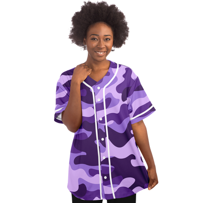 Camo Baseball Jersey | Purple, Blue & Mauve Camouflage