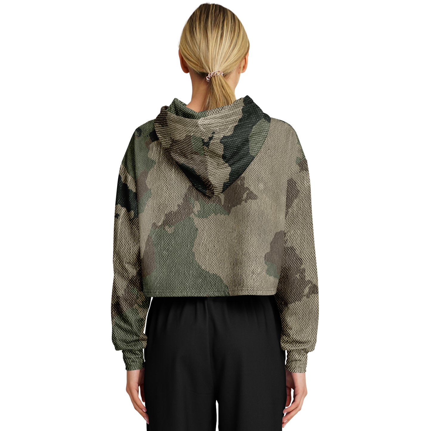 Cropped Hoodie For Women | Dirty Old Brown Camouflage