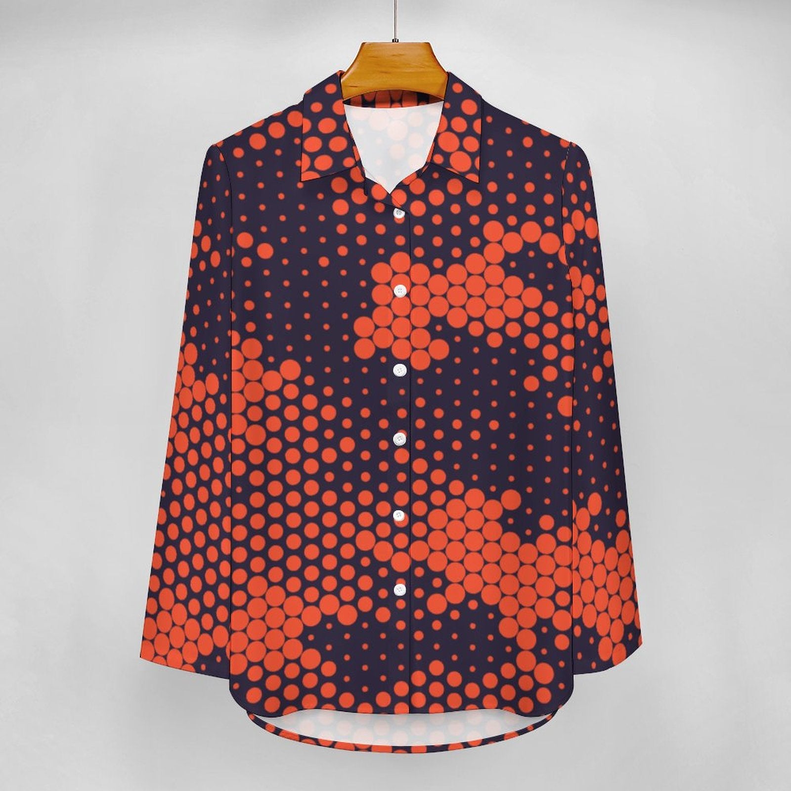 Women's Button-Up Camo Shirt | Orange & Blue Digital