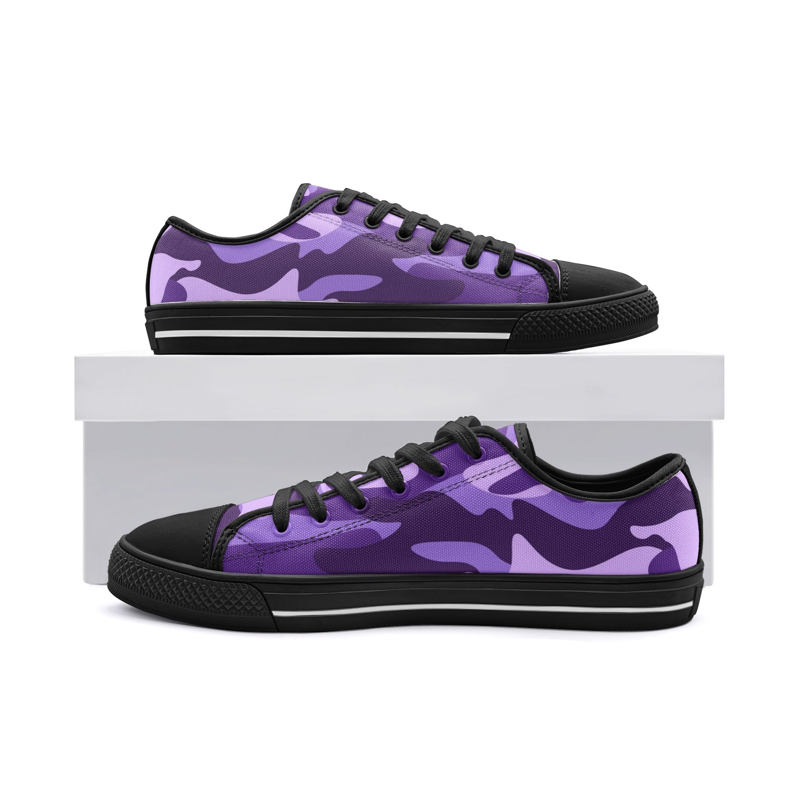 Camo Shoes | Low Top Canvas | Purple, Blue & Mauve