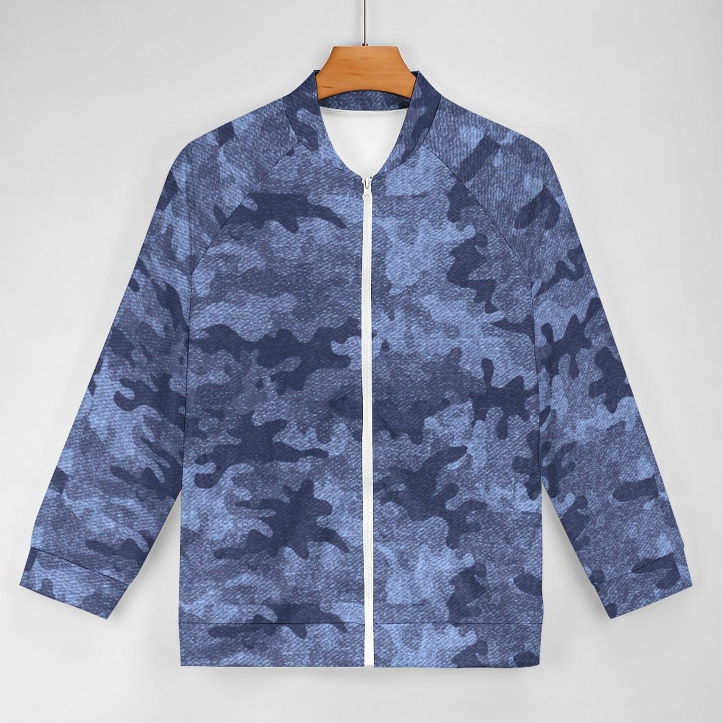 Camo Shirt | Raglan Zip-up | Denim Blue