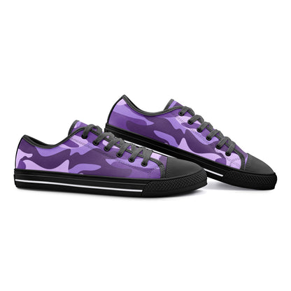 Camo Shoes | Low Top Canvas | Purple, Blue & Mauve