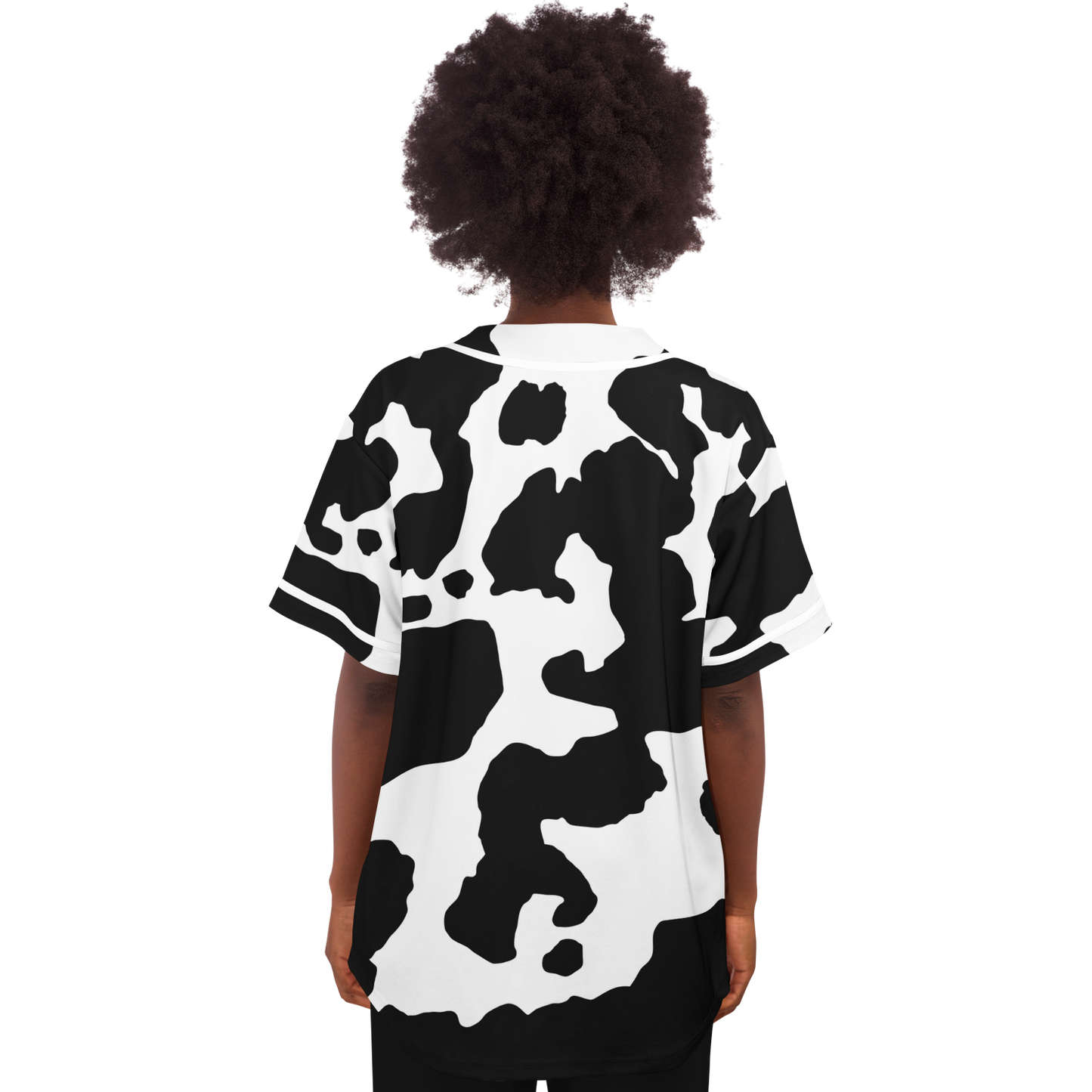 Camo Baseball Jersey | Black & White Cow Camouflage