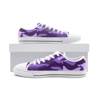 Camo Shoes | Low Top Canvas | Purple, Blue & Mauve