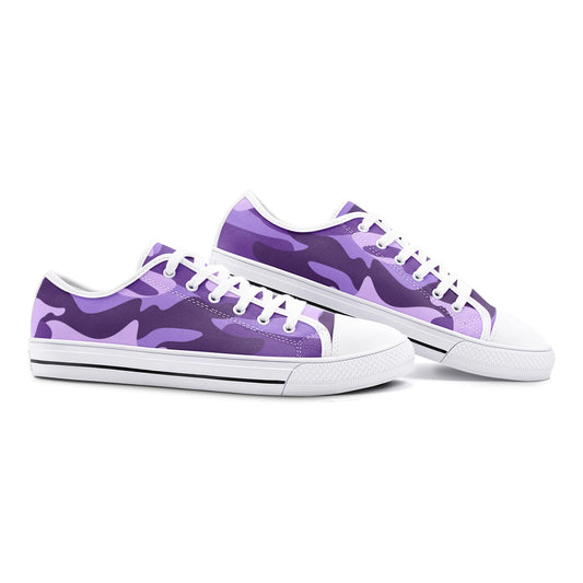 Camo Shoes | Low Top Canvas | Purple, Blue & Mauve