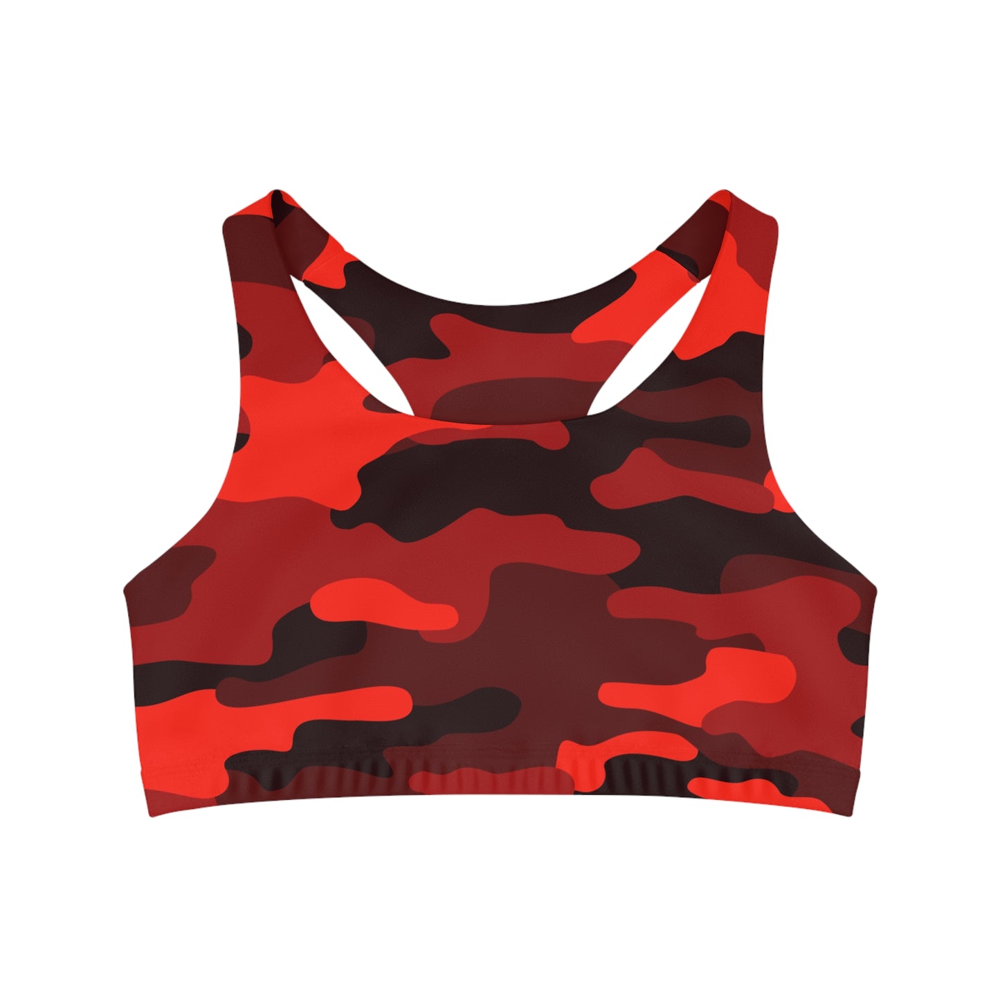 Camo Bra | Scarlet Red & Black Sports Camouflage