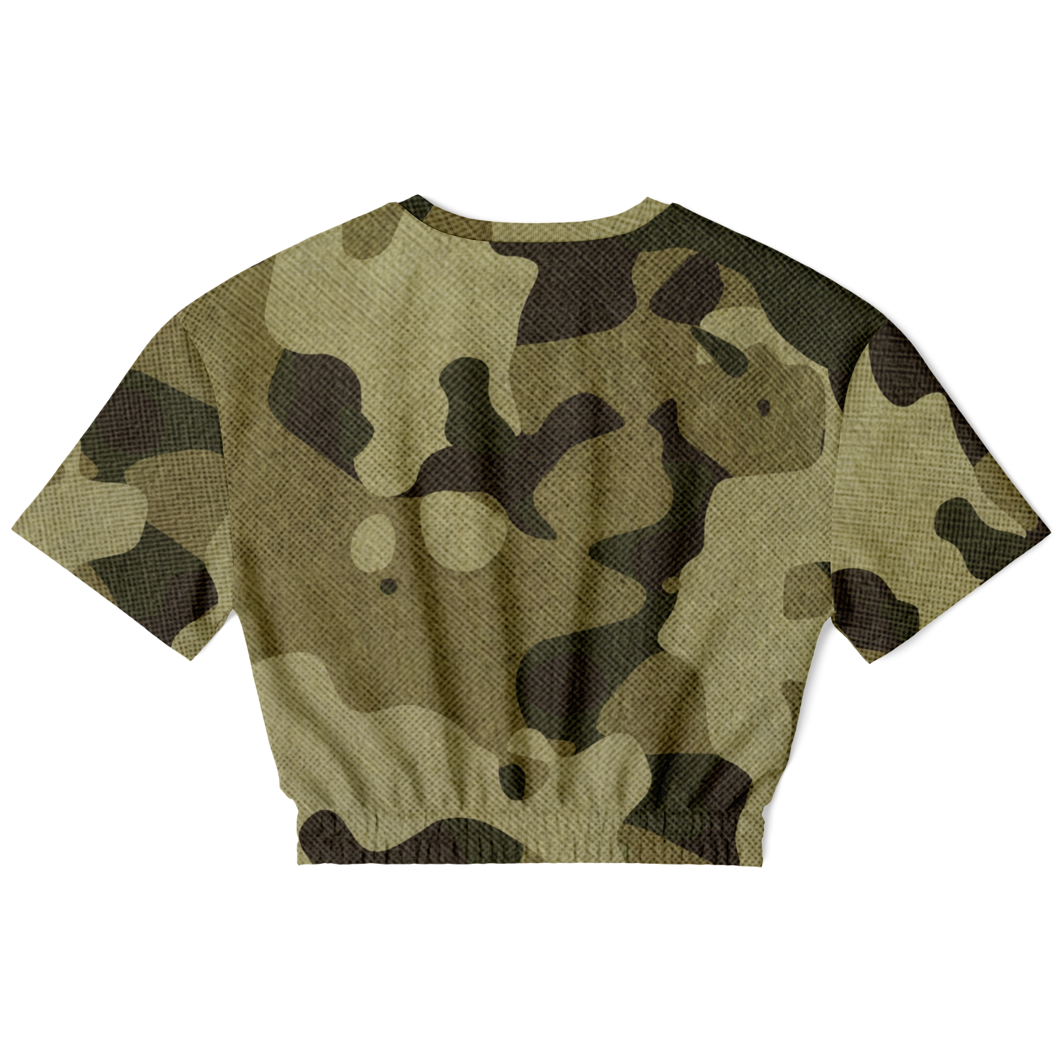 Camo Crop Top Sweatshirt | Green Fabric Camouflage