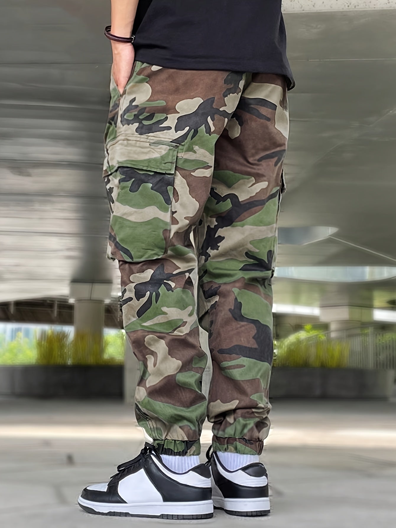 Men's Camo Cargo Pants | Street Style Drawstring Waist