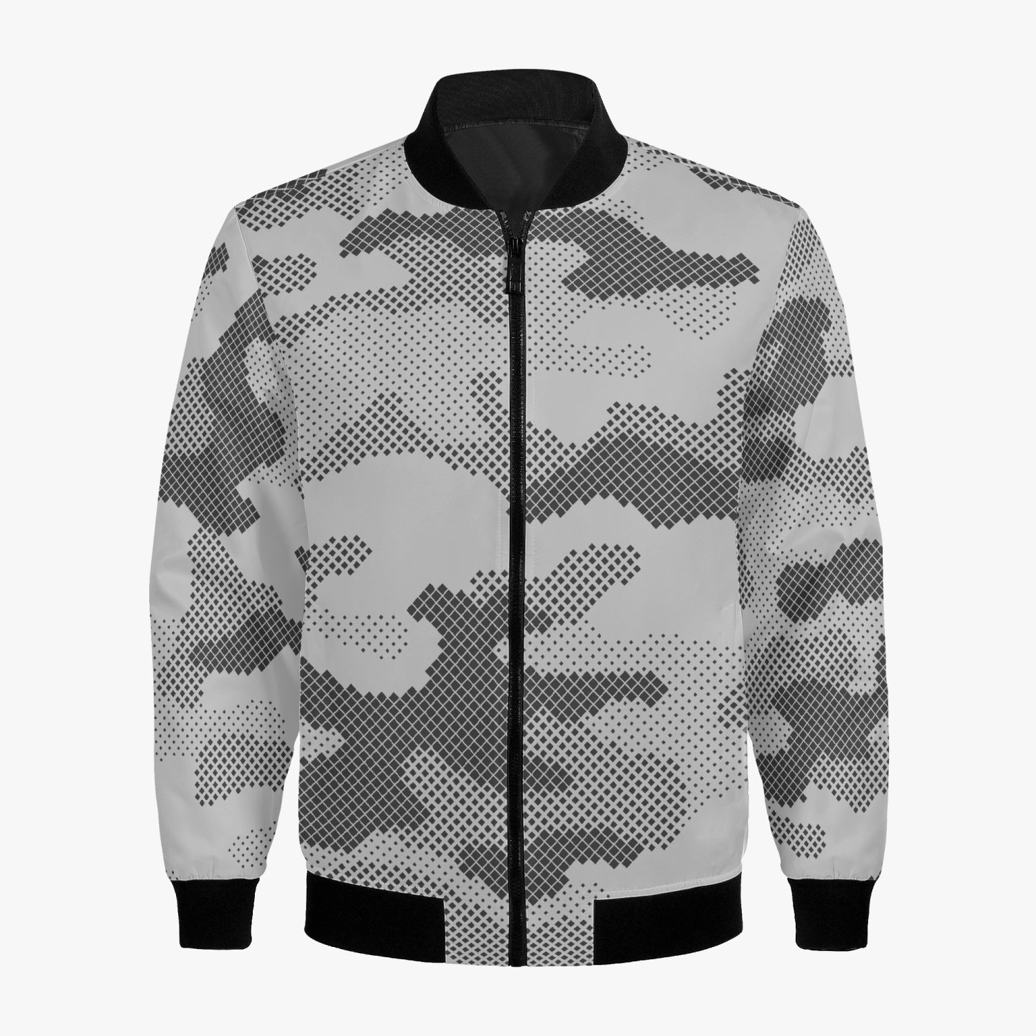 Women's Camo Bomber Jacket | Digital Gray Camouflage