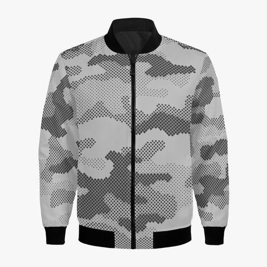 Women's Camo Bomber Jacket | Digital Gray Camouflage