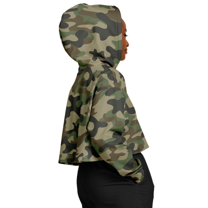 Cropped Hoodie For Women | Military Brown Camouflage